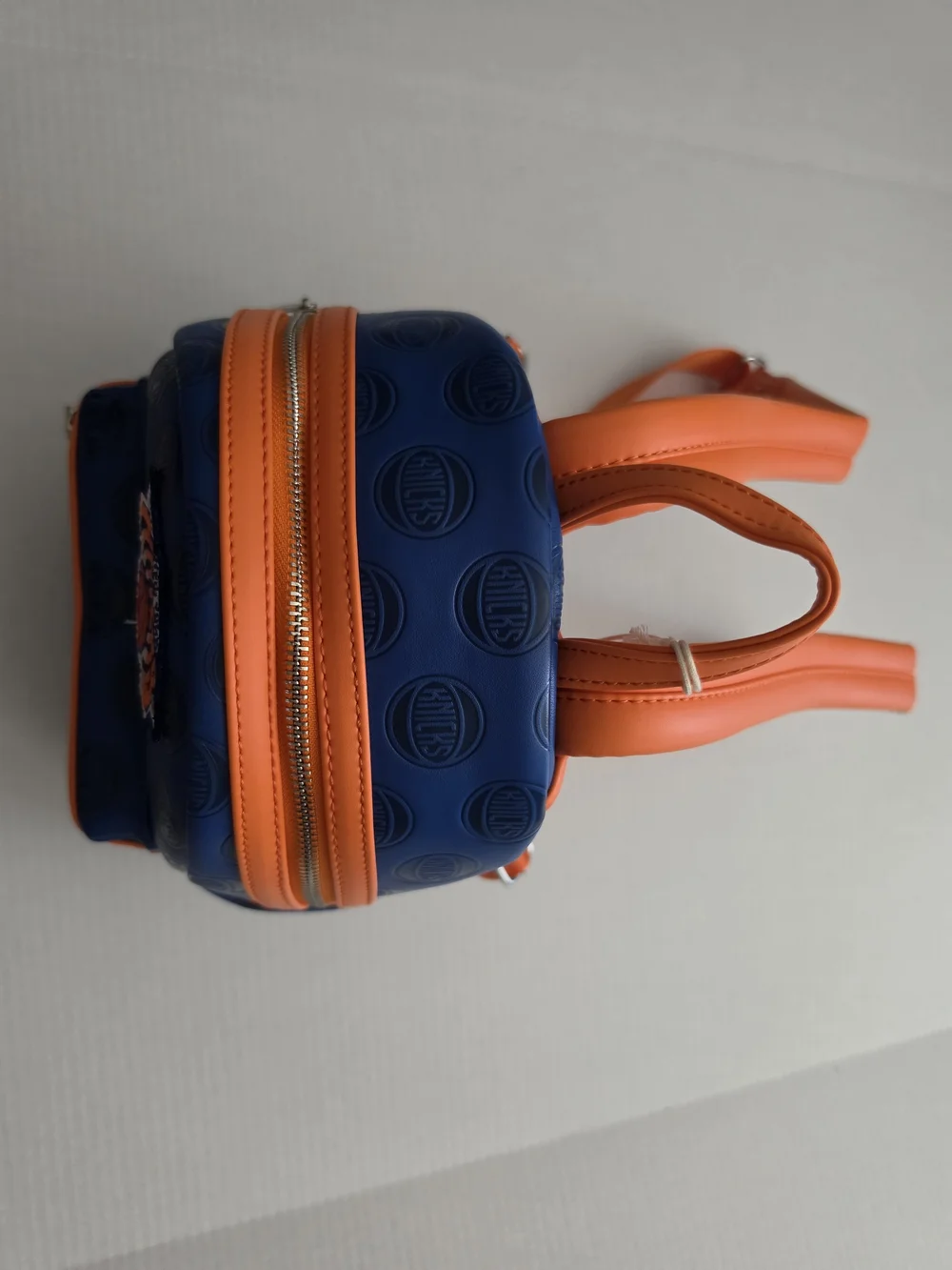 Loungefly NBA New York Knicks Mini Backpack Blue & Orange Faux Leather Logo